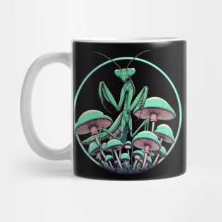 Praying Mantis in Mushroom Garden Mug